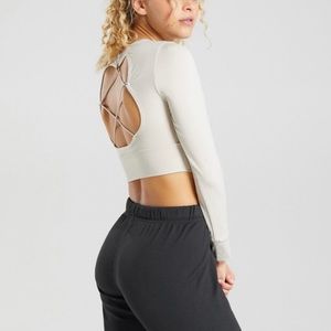 Women’s Gymshark Pause Open Back Long Sleeve Crop Top